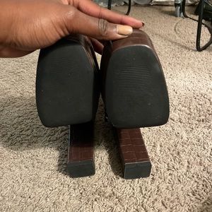 Brown Croc Platforms